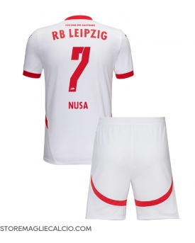 RB Leipzig Antonio Nusa #7 Maglia Gara Casa Repliche 2024-25 Bambino Maniche Corte